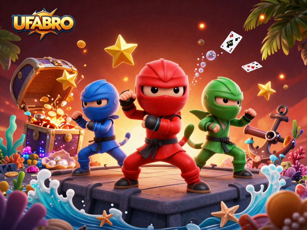 Engage in thrilling betting actions at UFABRO with a vibrant casino-themed digital illustration.
