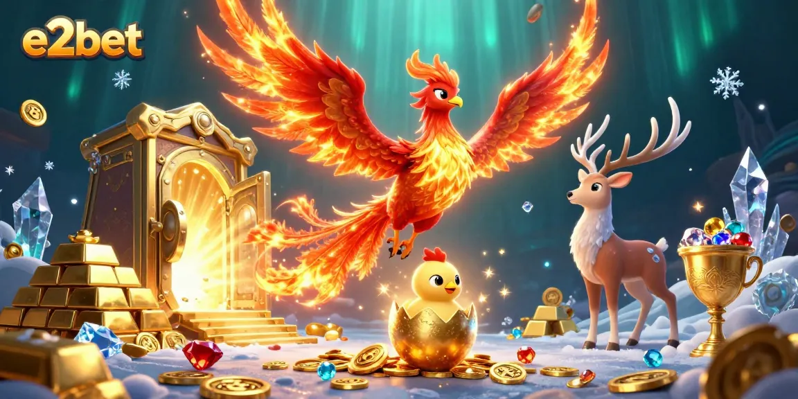 Experience the thrill of e2bet with vibrant symbols and magical characters in a rich casino scene.
