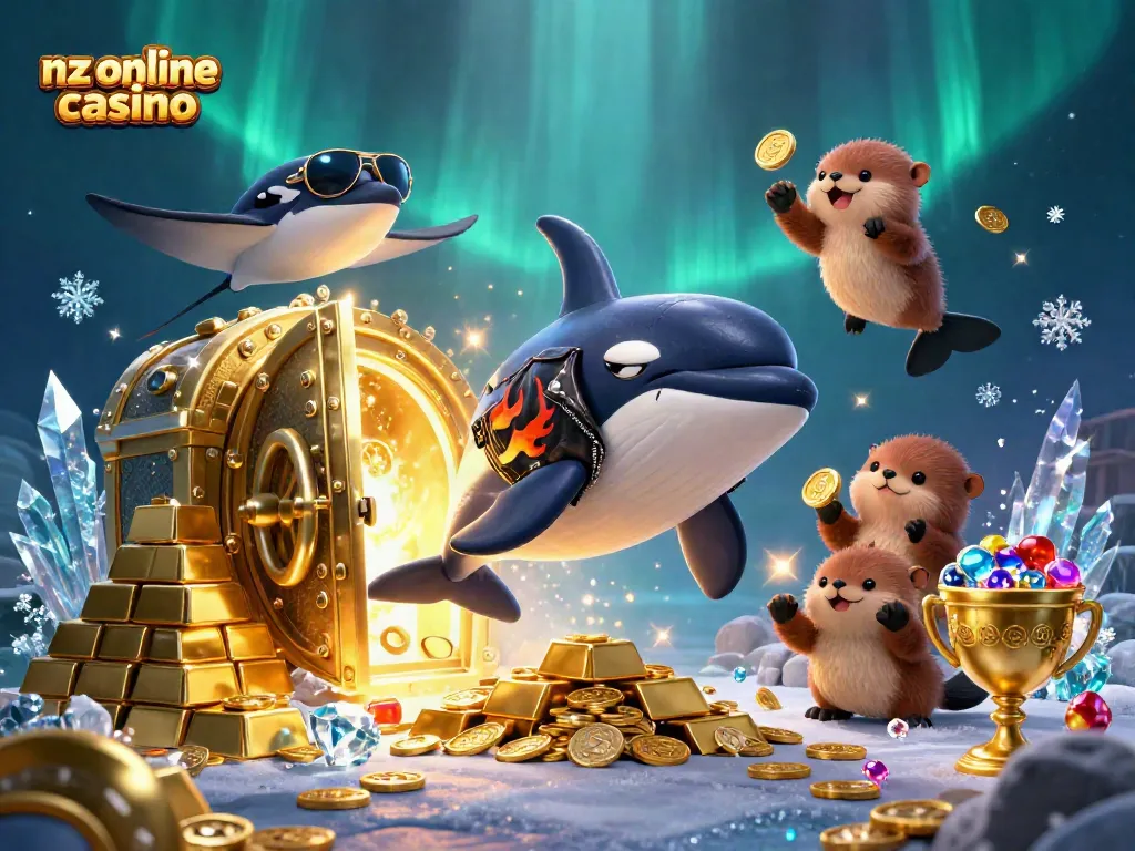 Engage in thrilling gaming adventures at nz online casino, featuring playful sea creatures amidst treasures.