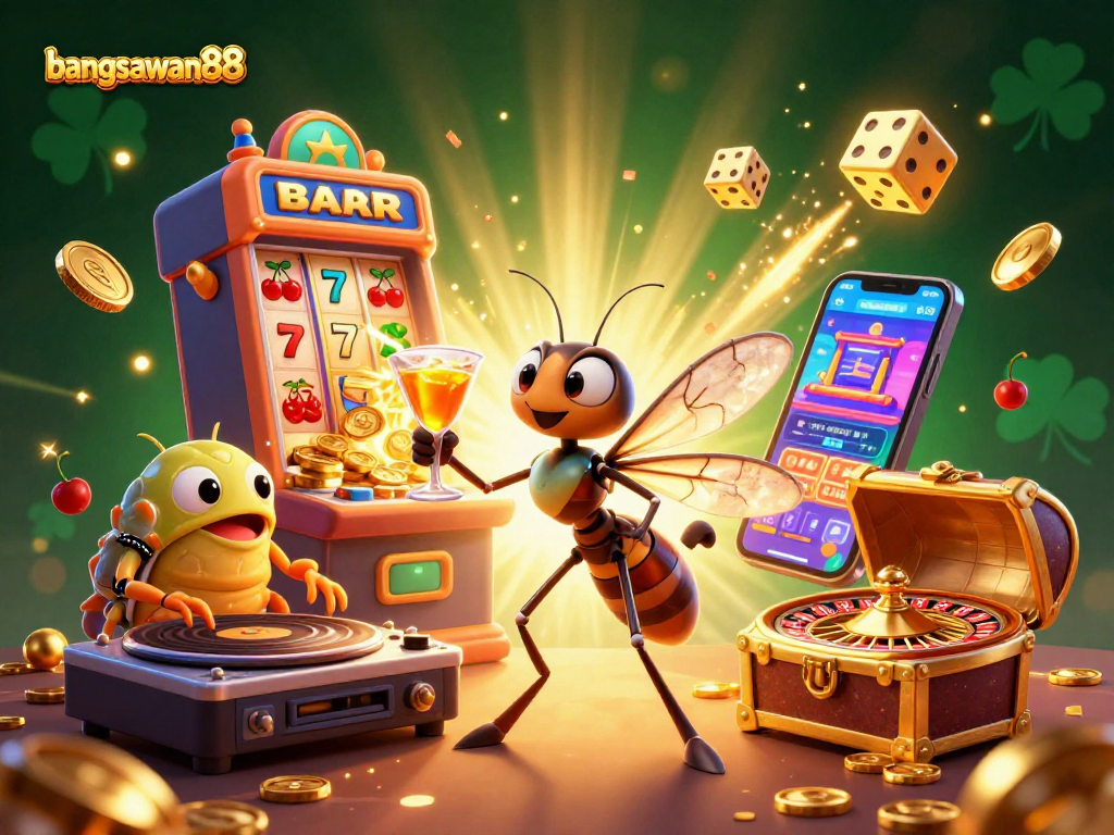 Experience the excitement of bangsawan88 with a vibrant casino scene showcasing lively gaming action.