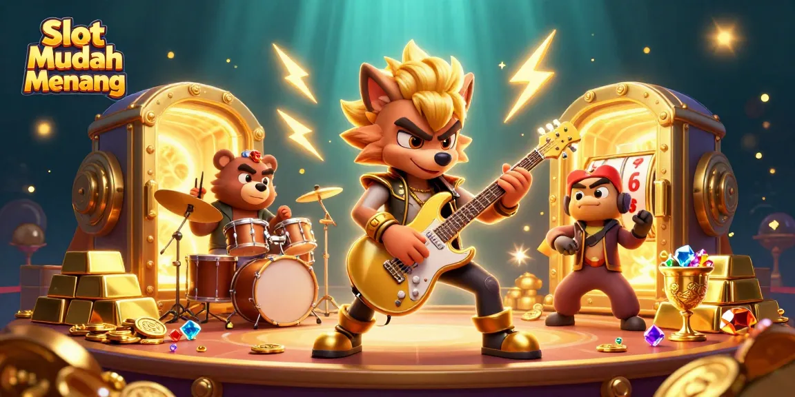 Experience Slot Mudah Menang excitement with thrilling characters in a vibrant casino scene.