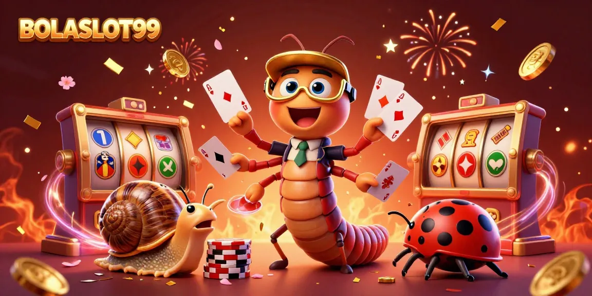 Engage with BOLASLOT99's vibrant casino scene, showcasing festive dealers and exciting game elements.