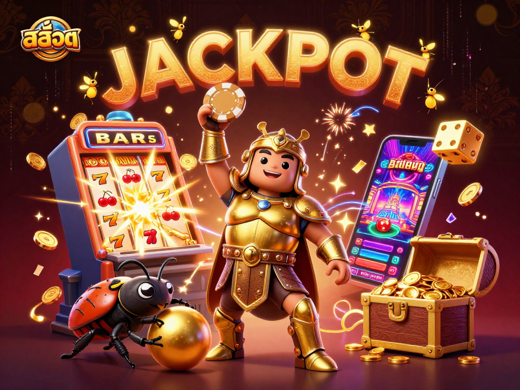 Spin the สล็อต reels and celebrate your jackpot victory with lively casino characters!