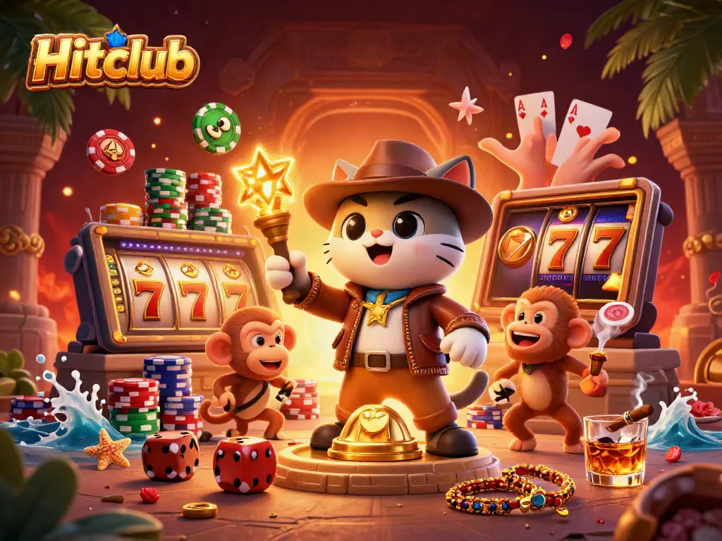 Hitclub reveals thrilling gameplay with a cat archaeologist and monkey companion amidst rich casino artifacts.