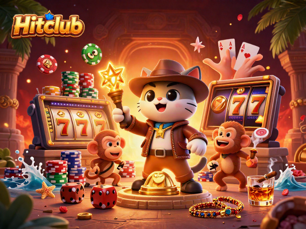 Hitclub reveals thrilling gameplay with a cat archaeologist and monkey companion amidst rich casino artifacts.