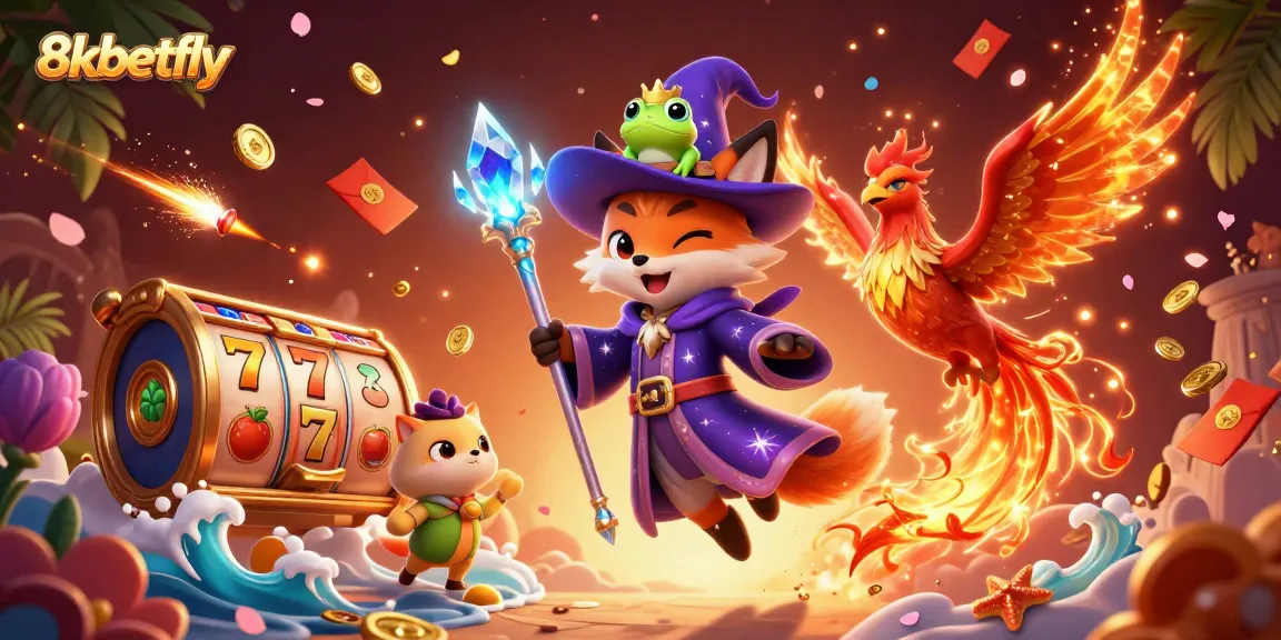 Experience the thrill of winning at 8xbetfly with vibrant, dynamic casino elements in 3D.